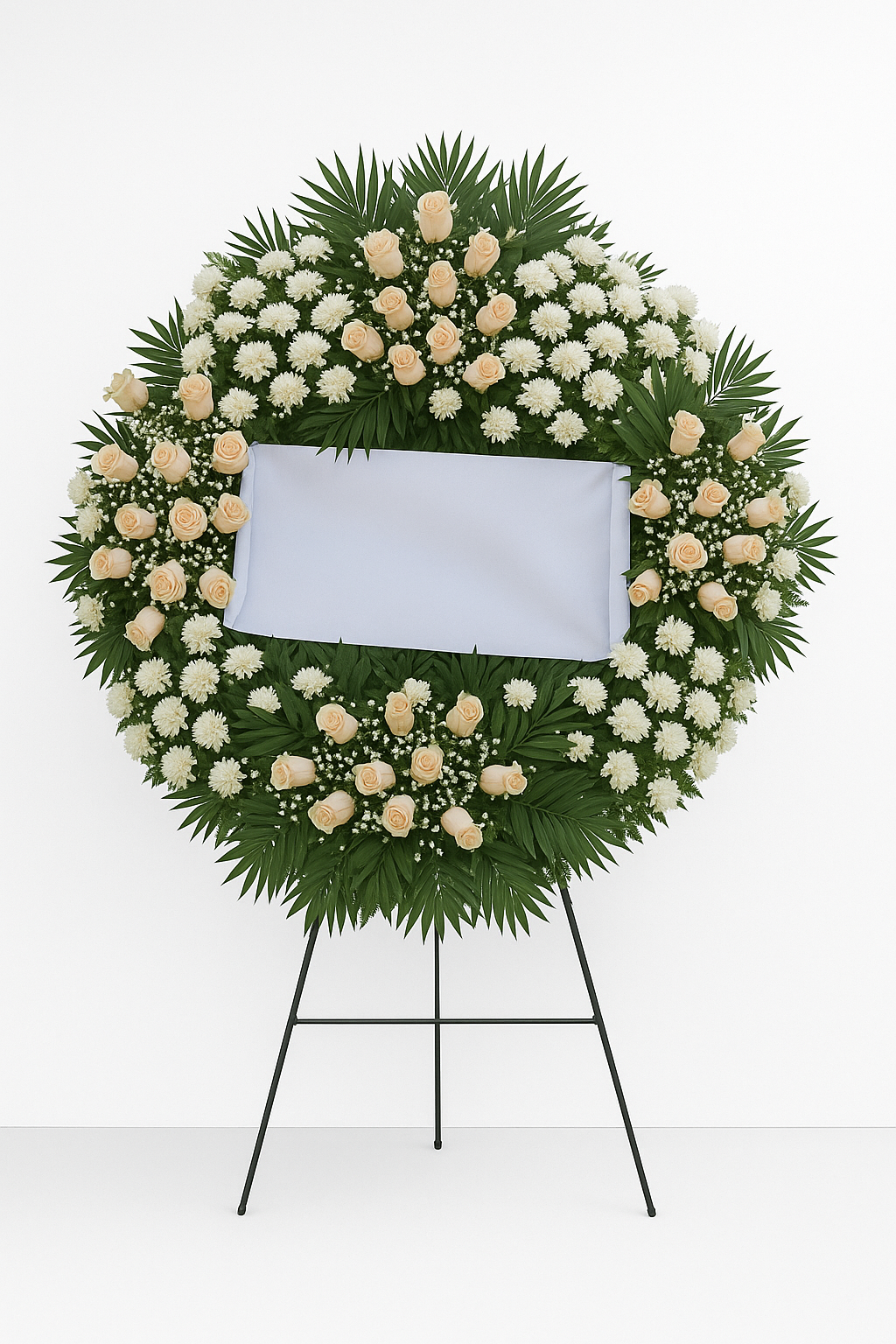 Στεφάνι με Λευκά Χρυσάνθεμα & Συνθέσεις